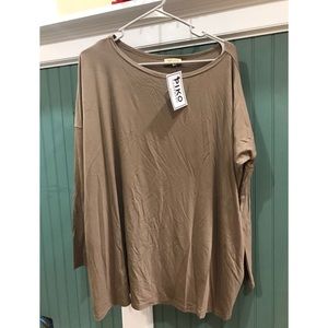 Long sleeve Piko Top - Khaki